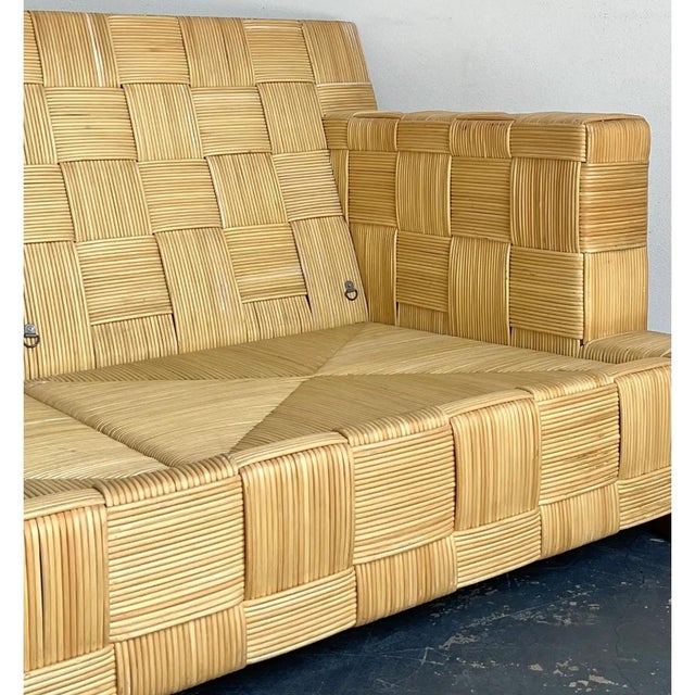 Vintage Donghia “Block Island” Woven Rattan Sofa For Sale - Image 13 of 13
