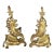 French Louis XV Rococo Style Brass Andirons For Sale