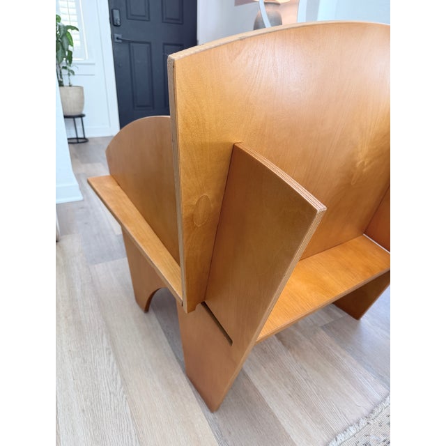 1970s Sculptural Minimalist Contemporary Plywood Puzzle Chair For Sale - Image 5 of 7