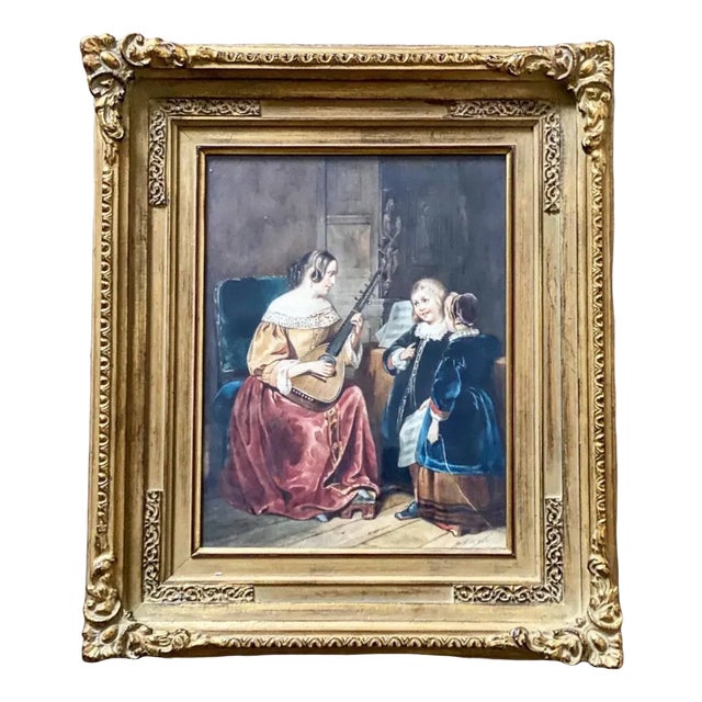 Gertrude Maria, Figurative Scene, 1880, Watercolor, Framed For Sale