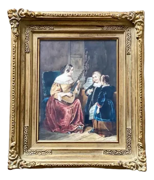 Gertrude Maria, Figurative Scene, 1880, Watercolor, Framed
