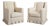 Off White Fringe Lounge Chairs, 1940s, Set of 2 For Sale