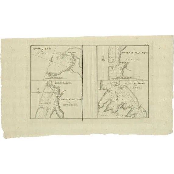 Antique Map of the Harbors of Matavai by Cook, 1803 For Sale