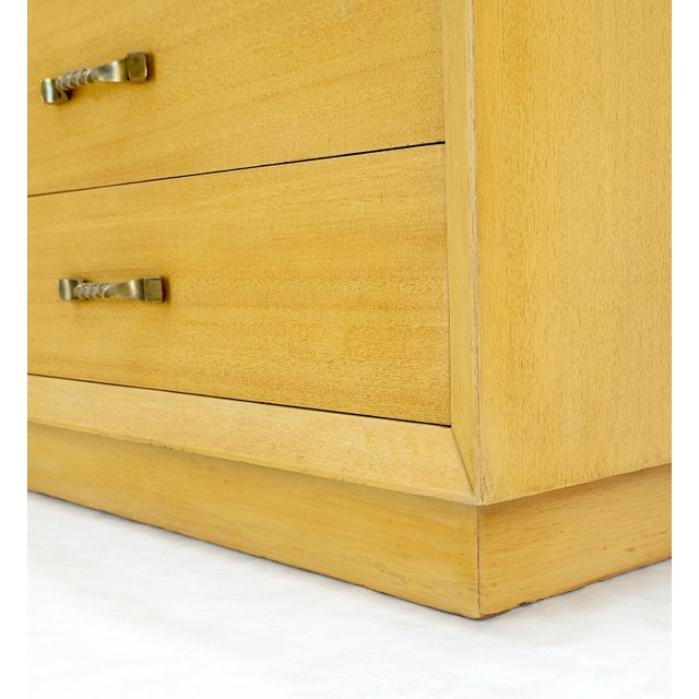 Mustard Pair Mid Century Modern Mahogany Twisted Solid Brass Pulls Bachelor Chests MINT For Sale - Image 8 of 14