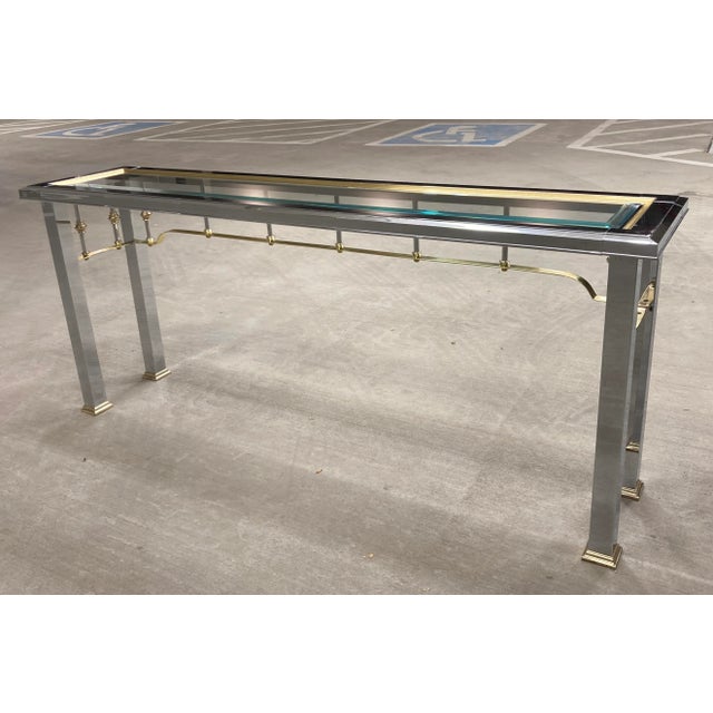 Metal Mastercraft Chrome Console Sofa Table For Sale - Image 7 of 13