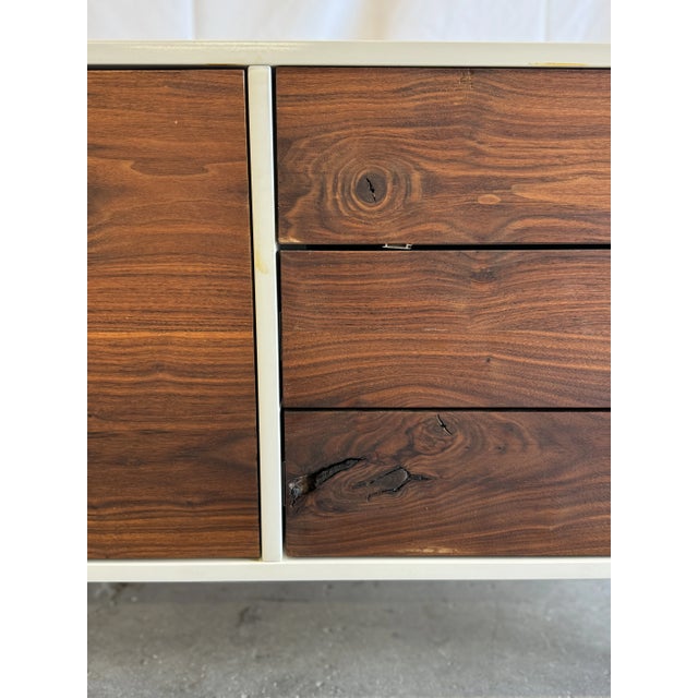 Walnut and Lacquer Long Media Storage Unit For Sale - Image 10 of 12