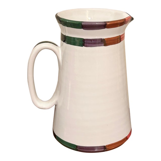 1990s Deruta Circo by Bill Goldsmith Italy Large Beverage Pitcher, Jug For Sale