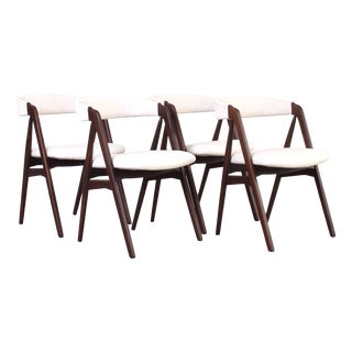 Mid-Century Modern Danish Teak Dining Chairs by Th. Harlev for Farstrup, 1960s, Set of 4 For Sale