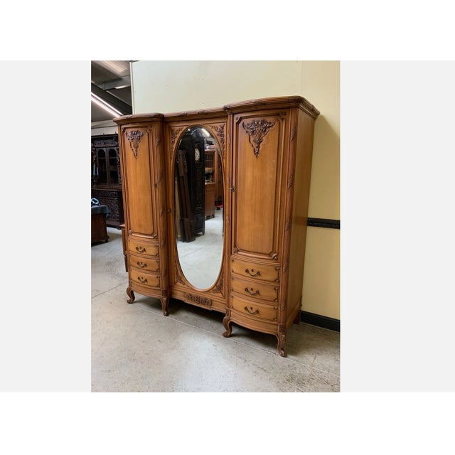 1910s Antique Art Nouveau Wardrobe, 1910 For Sale - Image 5 of 9