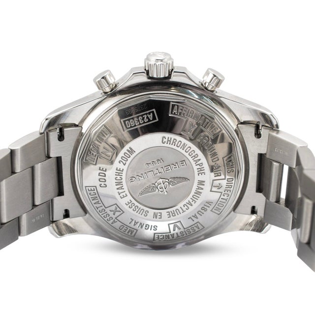 Early 21st Century Breitling Chronospace 46mm A23360 Blue Dial Stainless Steel Automatic Watch For Sale - Image 5 of 9