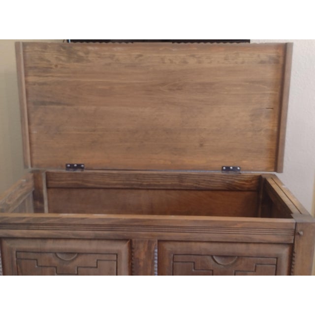 Ernest Thompson Santa Fe - Southwestern Carved Wood Storage Chest / Blanket Chest For Sale - Image 12 of 17