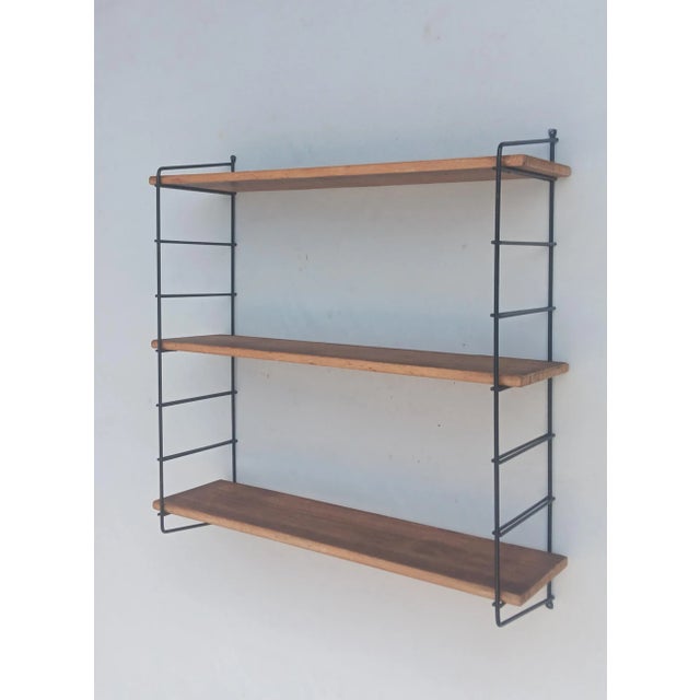 1950s Mid-Century Wood and Metal Wall Shelf, 1950s For Sale - Image 5 of 5
