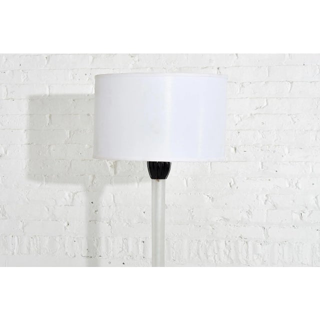 Karl Springer Scavo glass floor lamp, Seguso 1980. Murano Scavo glass torchere floor lamp designed by Karl Springer for...