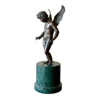 Vintage Regency Bronze Cherub Scupture For Sale