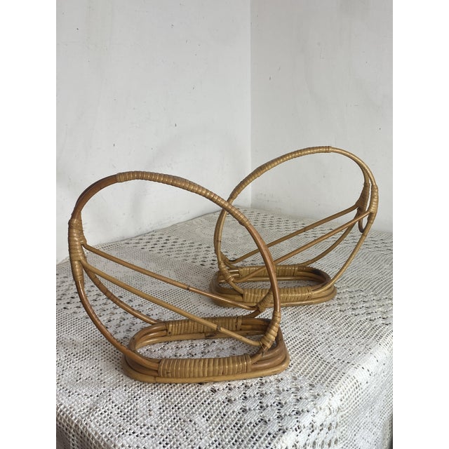 Rattan and Wicker Bottle Holders, 1960s, Set of 2 For Sale - Image 4 of 15