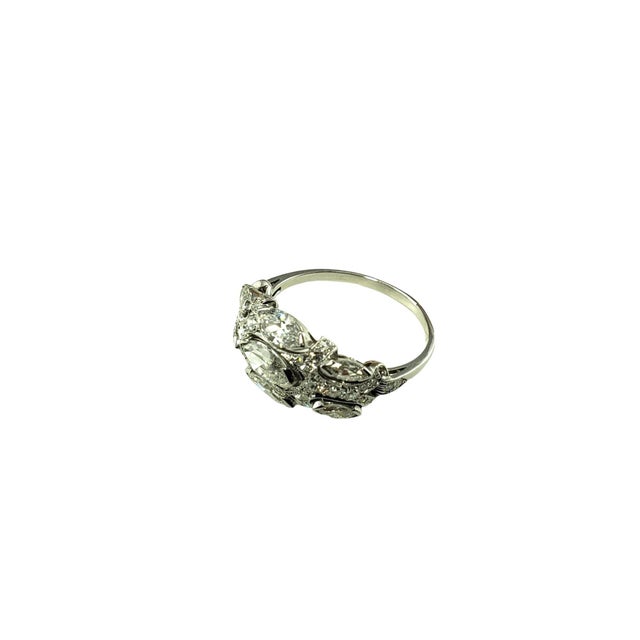 Mid 20th Century Mid 20th Century 14 Karat White Gold Diamond Ring Size 8 JAGi Certified #21365 For Sale - Image 5 of 8
