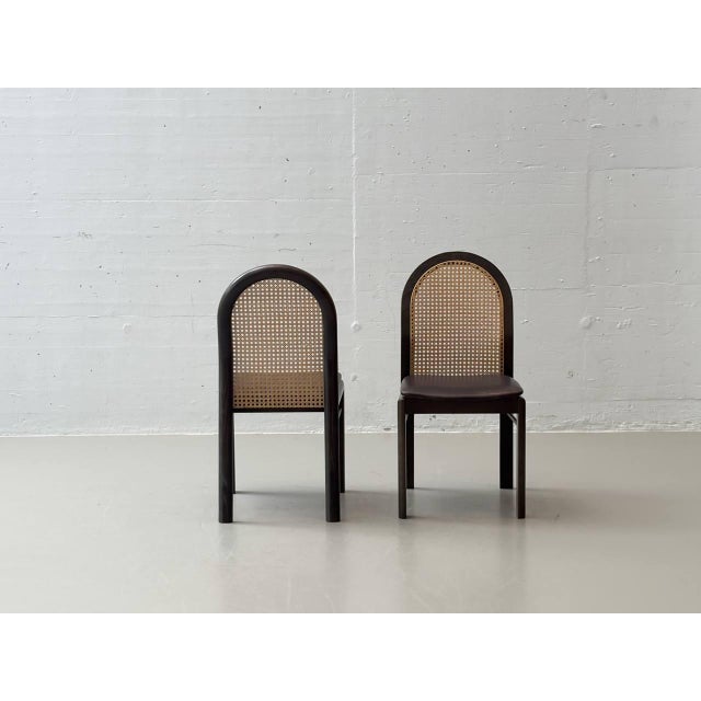 Chairs with Wicker and Leather Seats by Dietiker, 1980s, Set of 6 For Sale - Image 15 of 16