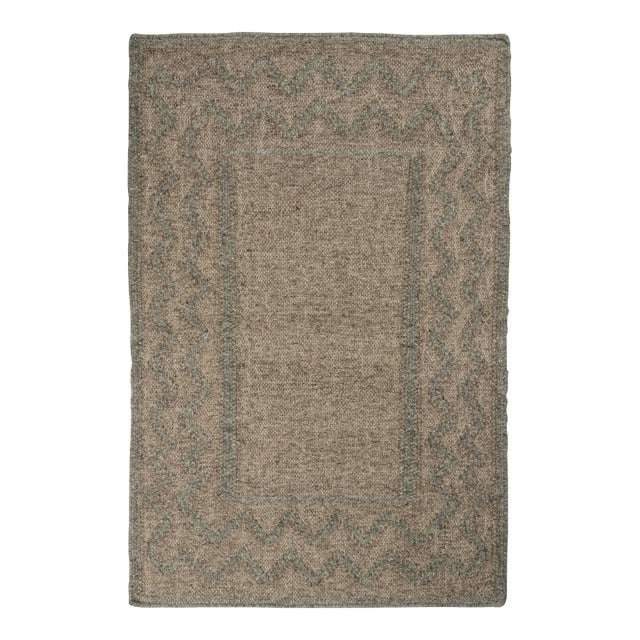 2010s Rug & Kilim’s Modern Kilim Rug in Brown & Grey Patterns For Sale