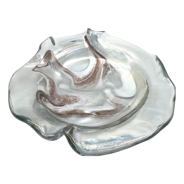 Vintage Iridescent Glass Bowl by Hans Jürgen Richartz for Mathildenhütte, 1970s For Sale