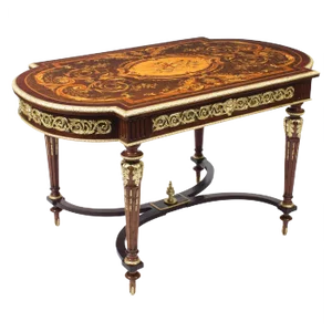 19th Century French Ormolu-Mounted Bureau Plat with Marquetry