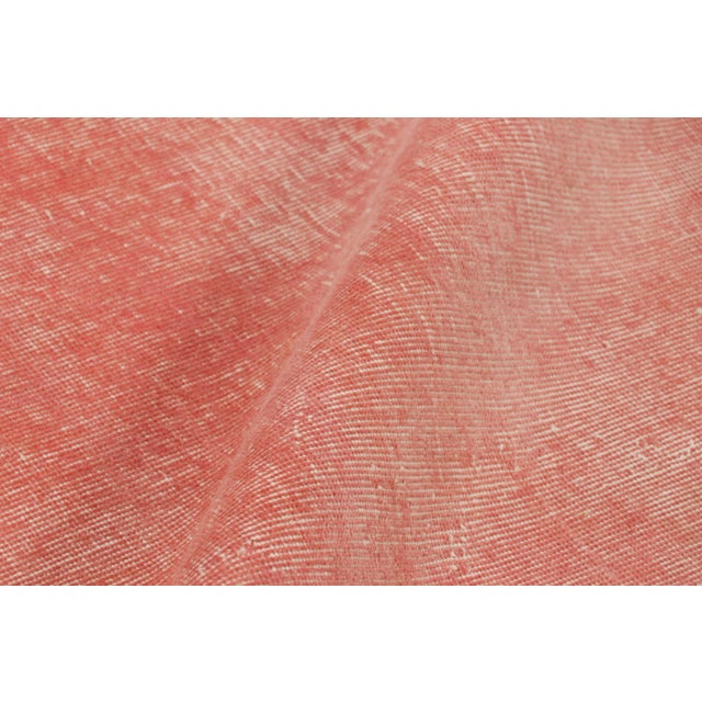 Textile Vintage Distressed Runner Rug, Solid Monochrome in Pink and Beige - Rug & Kilim For Sale - Image 7 of 8