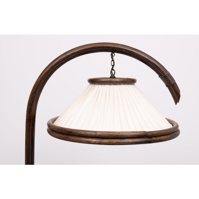 Vintage Rattan Floor Lamp with Table, 1970s For Sale - Image 11 of 12
