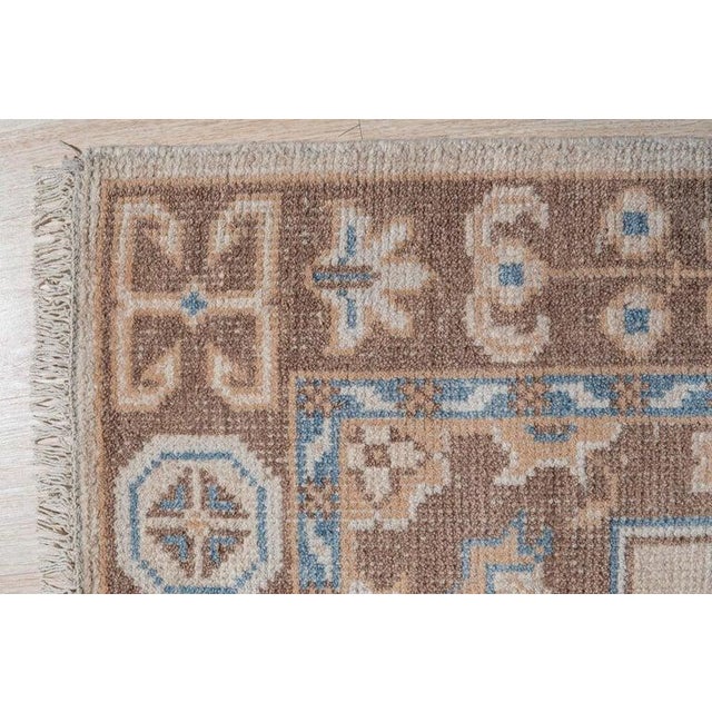 Contemporary 8x10 Ivory Hand-Knotted Wool Framed Medallion Geometric Modern Carpet Rug For Sale - Image 3 of 9