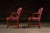 Late 20th Century Pair of Tufted Leather Round-Back Dining Chairs in Burgundy For Sale In Chicago - Image 6 of 12