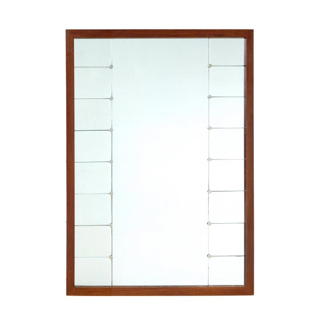 Scandinavian mid-century wall mirror by glas and tra circa 1950. Fine quality Swedish-made vintage mirror, made by Glas...