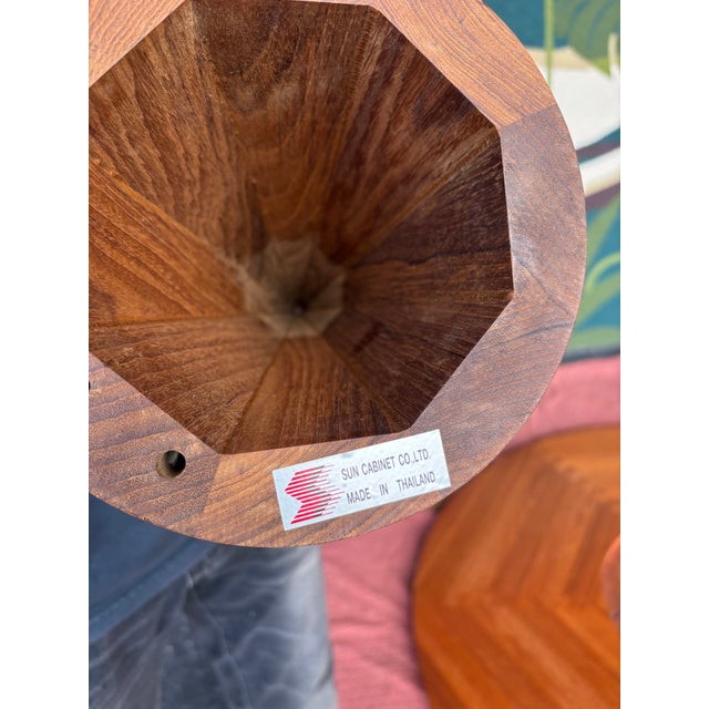 Danish Modern Sun Cabinet Co Teak Dining Table W Lazy Susan For Sale - Image 13 of 13