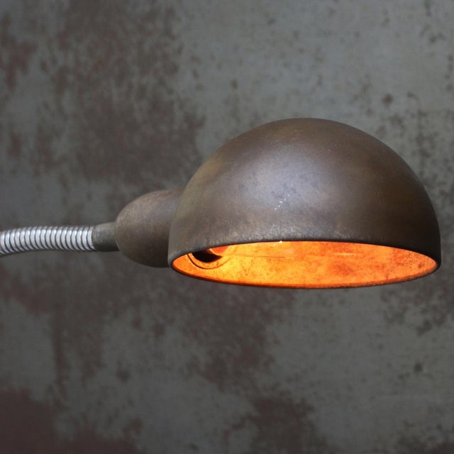 Vintage Industrial Belgian Metal Machinist Table Light For Sale - Image 6 of 8