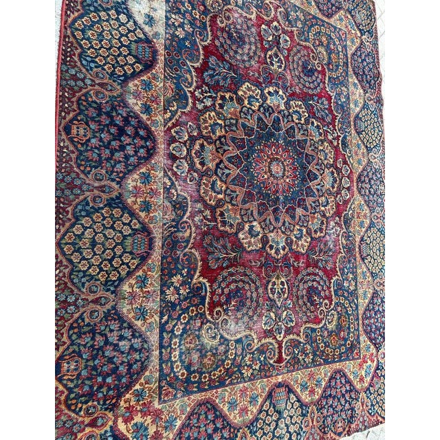 Distressed Kirman Rug, 1890s For Sale - Image 14 of 18