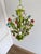 Mid-Century Floral Bouquet 3-Light Chandelier in Green Painted Tole Metal, 1960s For Sale - Image 4 of 16