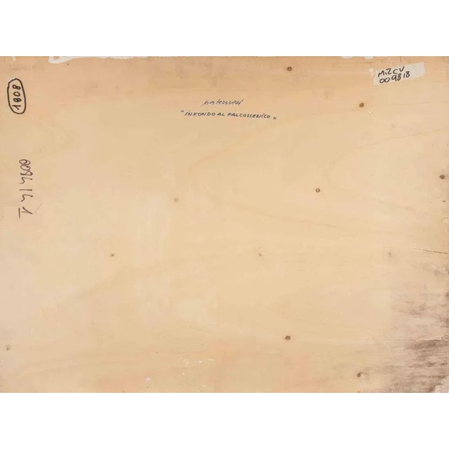 Alessio Paternesi, At the Back of the Stage, Oil on Panel, 1980s For Sale - Image 4 of 5