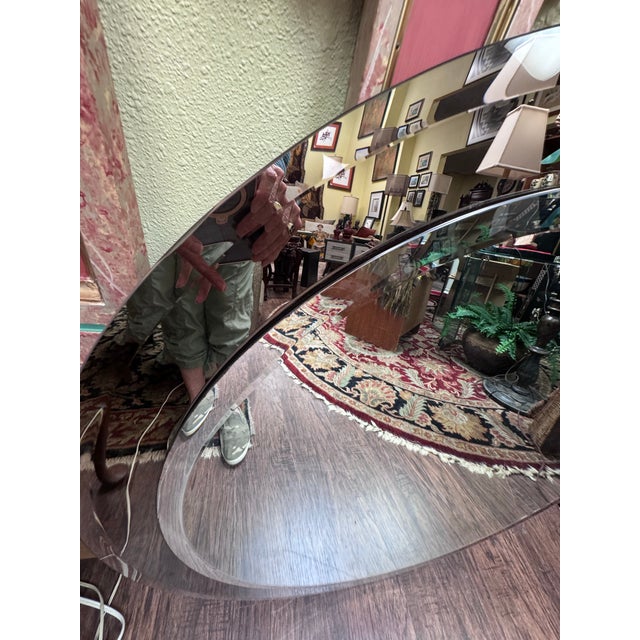 1981 Italian Modern Fontana Arte Style Round Beveled Mirror For Sale In Houston - Image 6 of 8