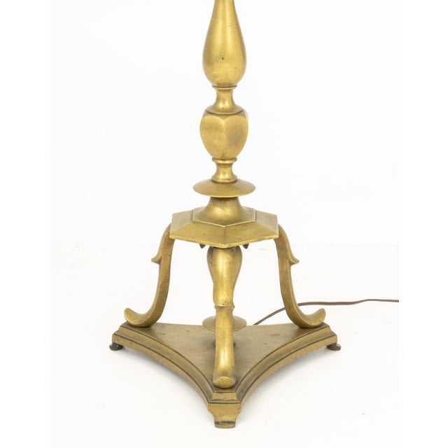 Traditional Vintage Federal Style Brass Tripod Torchere For Sale - Image 3 of 5