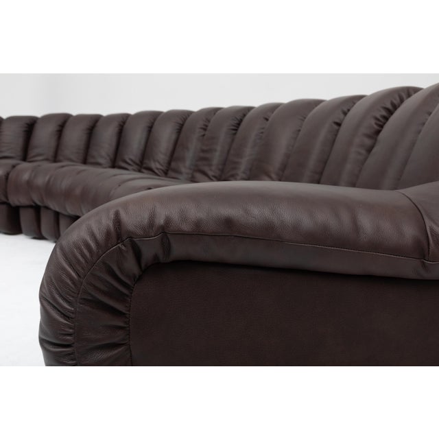 Brown De Sede Ds-600 Non-Stop Sofa in Deep Espresso Brown Leather, 1980s For Sale - Image 8 of 18