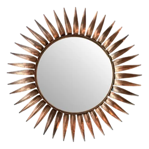 Vintage Metal Sunburst Mirror, 1960s