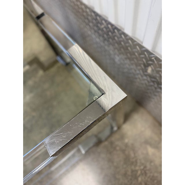 Plastic Horchow Shanna Acrylic Glass Top Chrome Modern Coffee Table For Sale - Image 7 of 12