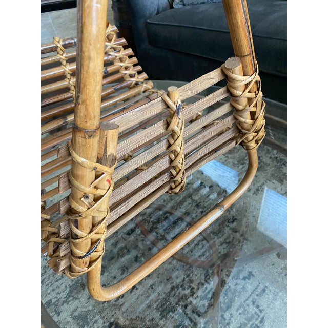 Mid 20th Century Vintage French Bamboo Magazine Holder For Sale - Image 5 of 10