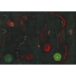 1950s "Stars" Abstract Mixed-Media Painting on Paper by Rolph Scarlett For Sale