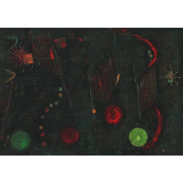 1950s "Stars" Abstract Mixed-Media Painting on Paper by Rolph Scarlett For Sale