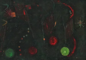 1950s "Stars" Abstract Mixed-Media Painting on Paper by Rolph Scarlett