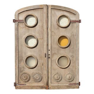 Large French Architectural Doors in the style of Haussmann, 1960s, Set of 2 For Sale