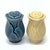 Cream and blue salt & pepper shakers, a pair. This is a gorgeous, delicate set of "sand" white and "medium blue" textural...