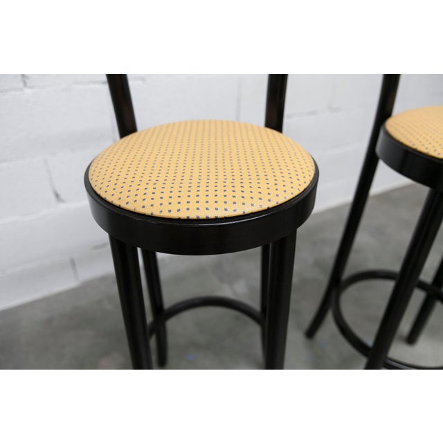 Dialog Stools in Black, Yellow and Blue Imitation Leather from Baumann, 1990, Set of 2 For Sale - Image 17 of 18