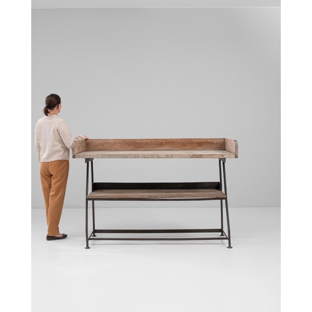 20th Century French Iron Bakery Table with Wooden Top For Sale - Image 17 of 18