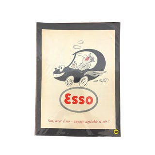 Mid 20th Century French Esso Advertising Print Gasoline Poster For Sale