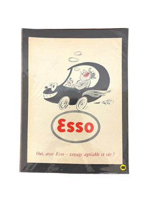 Mid 20th Century French Esso Advertising Print Gasoline Poster
