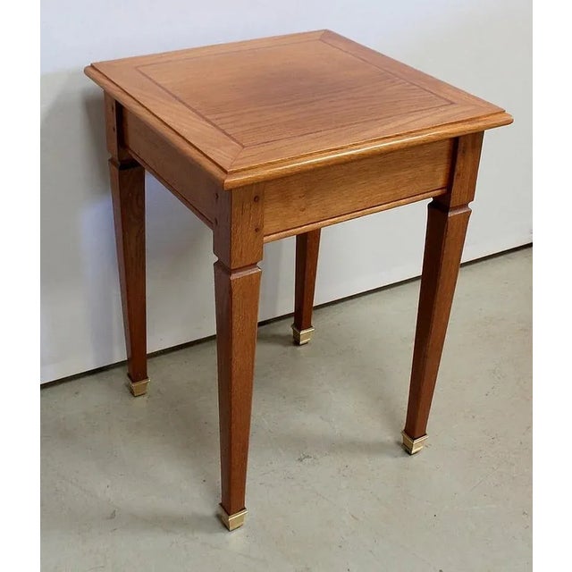 Small Solid Oak Blonde Side Table, 1950s For Sale - Image 3 of 18